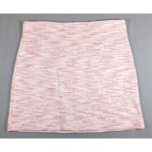Loft Skirt Womens Size 14 Pink White Tweed‎ Casual Career Work Zip Up